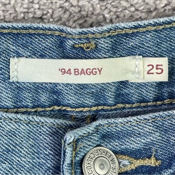 Levi's 94's Baggy Jeans Women’s 25 Blue Straight Leg High Rise Light Denim - Picture 6 of 14